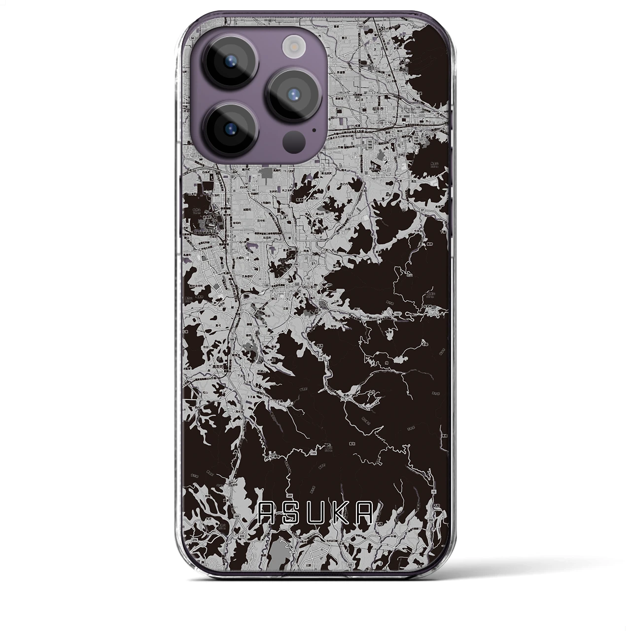 【明日香(奈良県)】地図柄iPhoneケース(クリアタイプ)