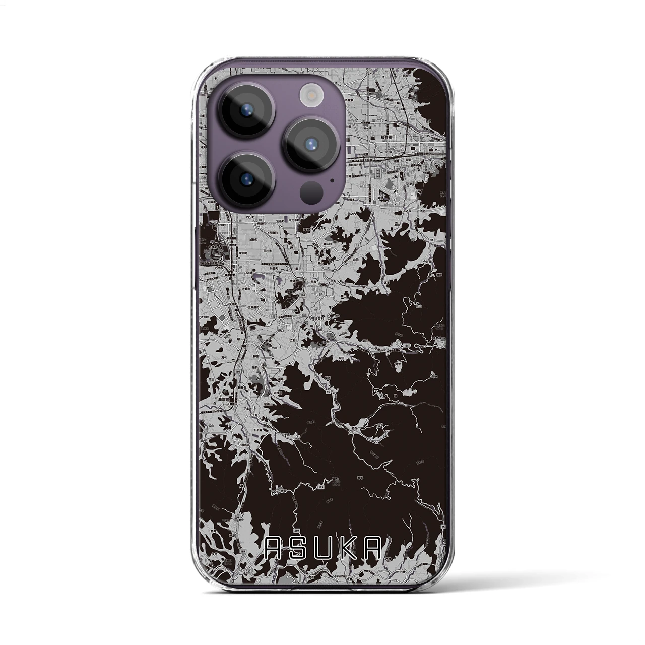 【明日香(奈良県)】地図柄iPhoneケース(クリアタイプ)