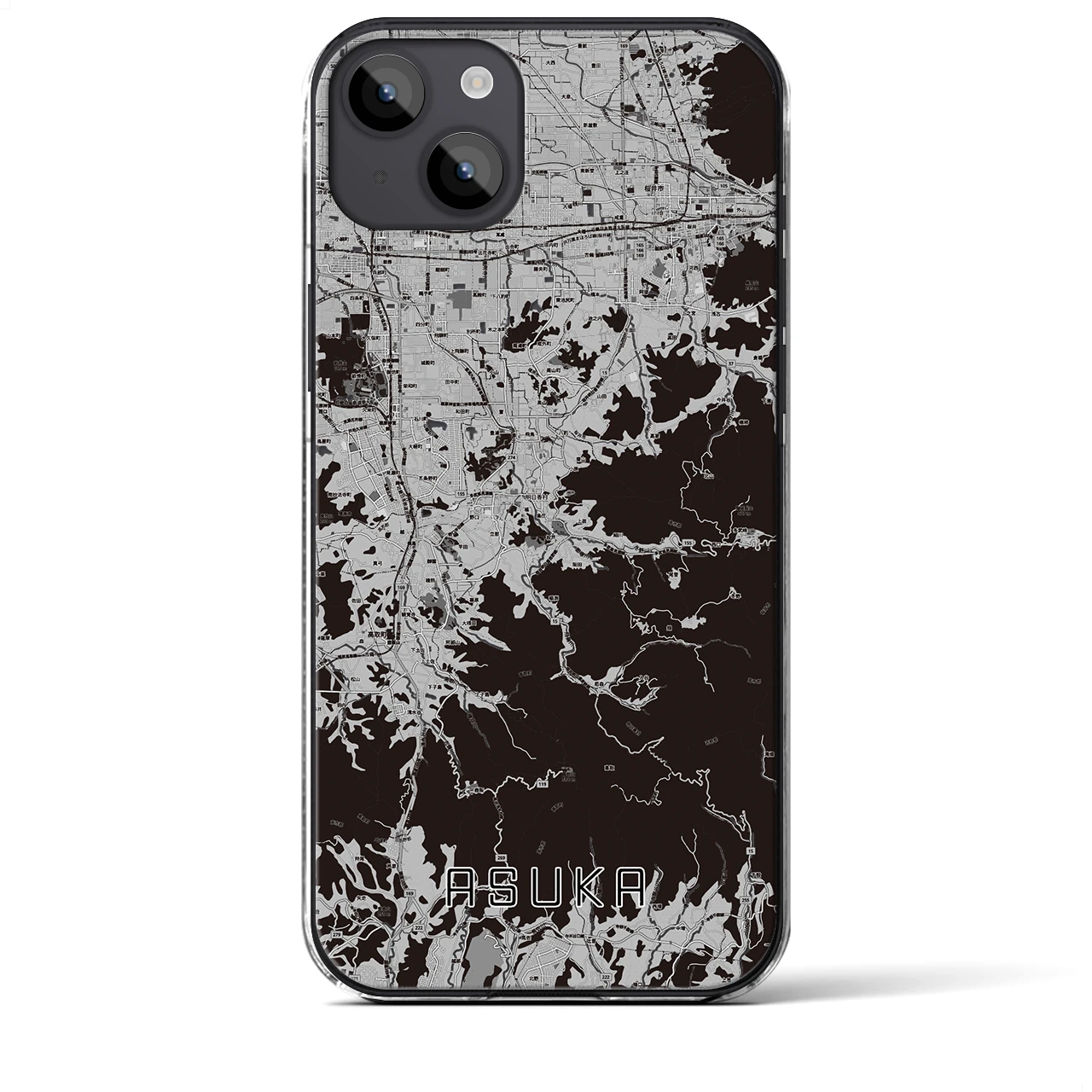 【明日香(奈良県)】地図柄iPhoneケース(クリアタイプ)