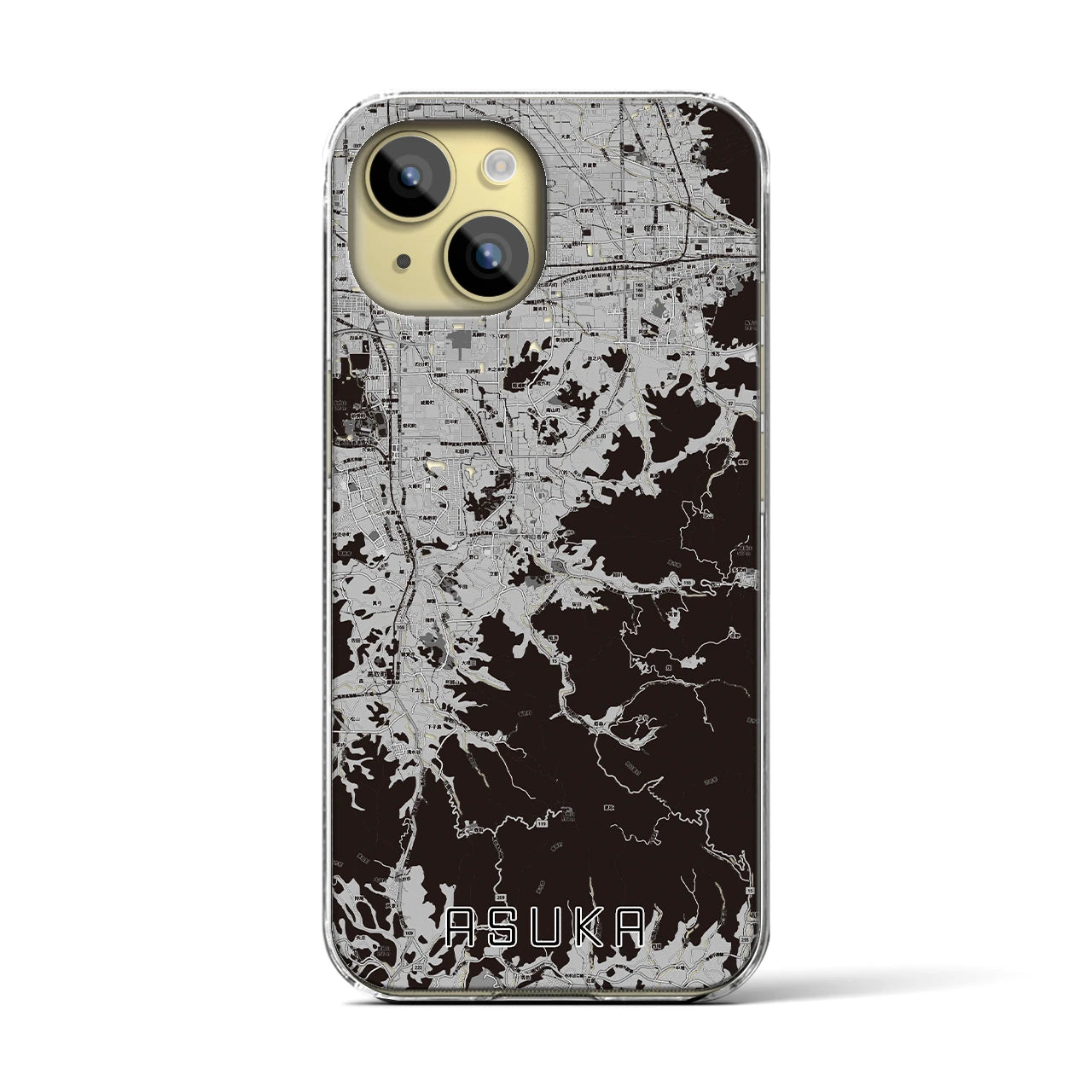 【明日香(奈良県)】地図柄iPhoneケース(クリアタイプ)