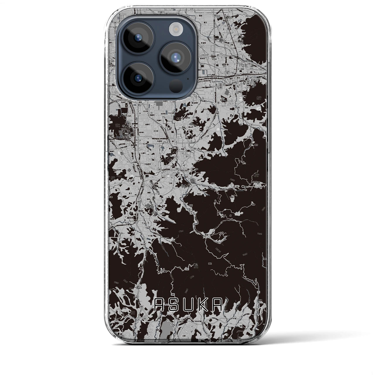 【明日香(奈良県)】地図柄iPhoneケース(クリアタイプ)