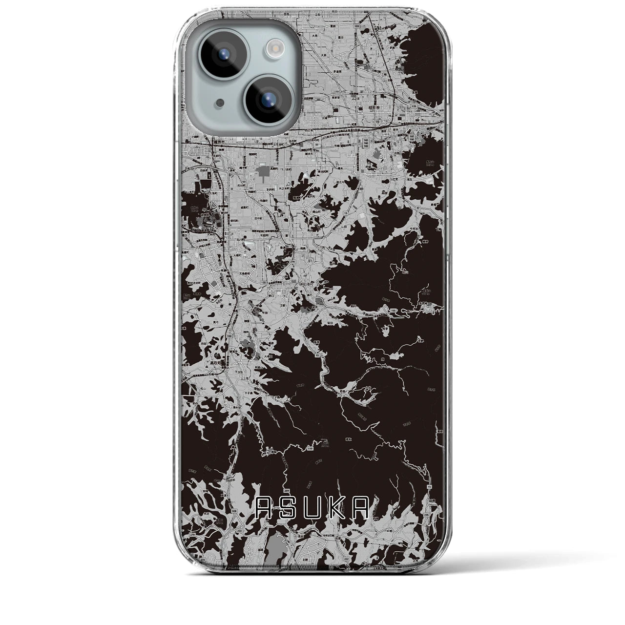 【明日香(奈良県)】地図柄iPhoneケース(クリアタイプ)