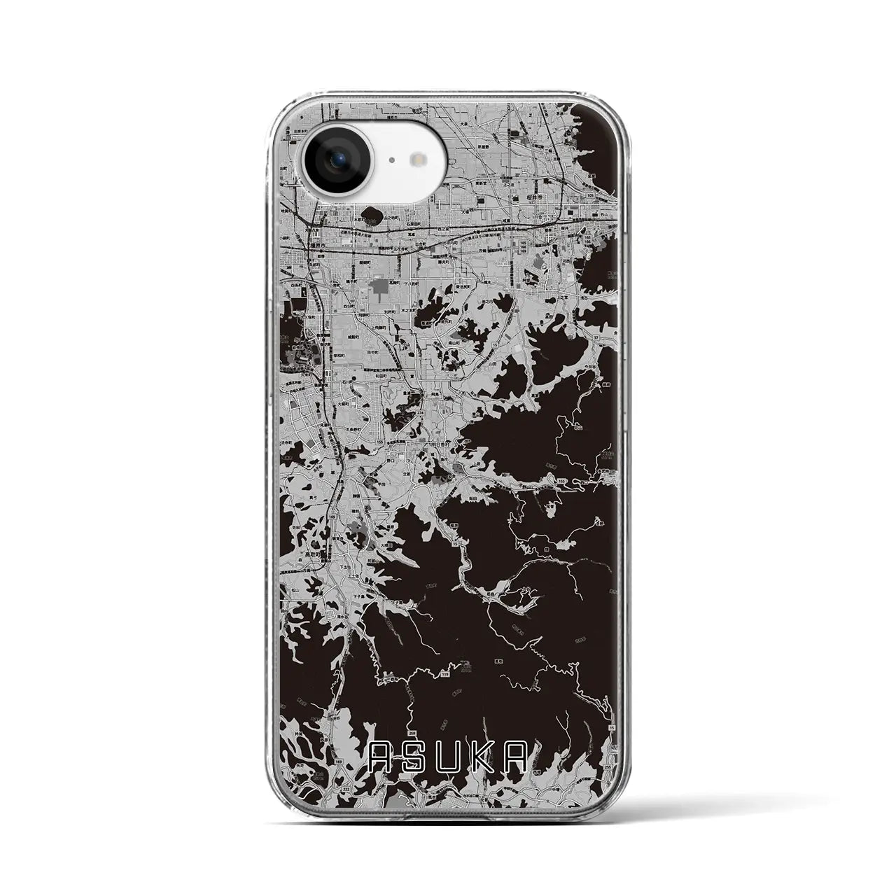 【明日香(奈良県)】地図柄iPhoneケース(クリアタイプ)