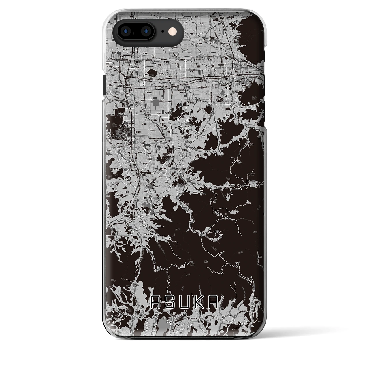 【明日香(奈良県)】地図柄iPhoneケース(クリアタイプ)