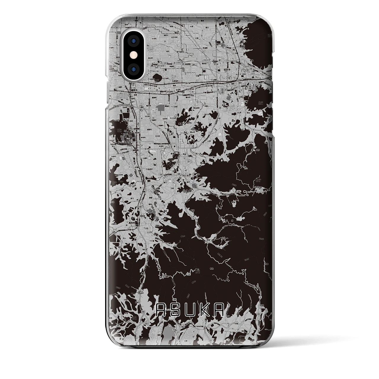 【明日香(奈良県)】地図柄iPhoneケース(クリアタイプ)