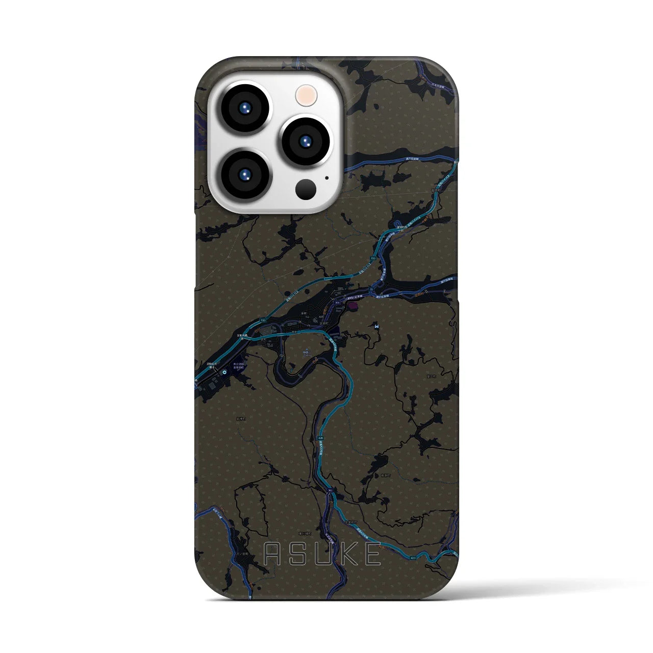 【足助(愛知県)】地図柄iPhoneケース(バックカバータイプ)