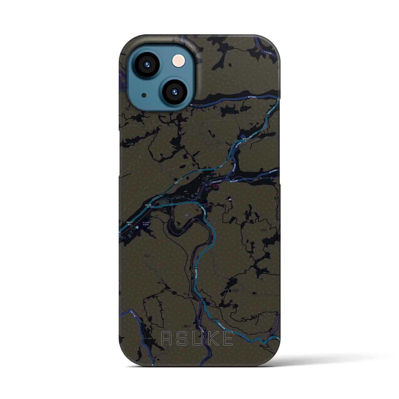 【足助(愛知県)】地図柄iPhoneケース(バックカバータイプ)