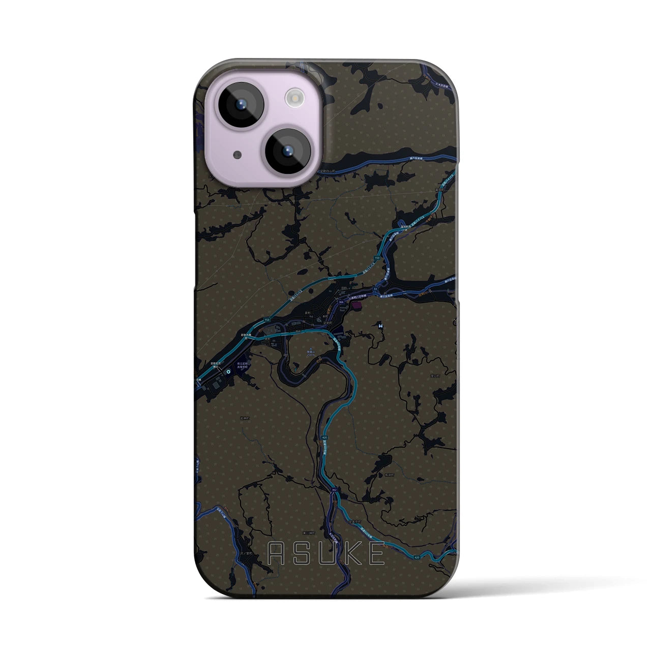 【足助(愛知県)】地図柄iPhoneケース(バックカバータイプ)