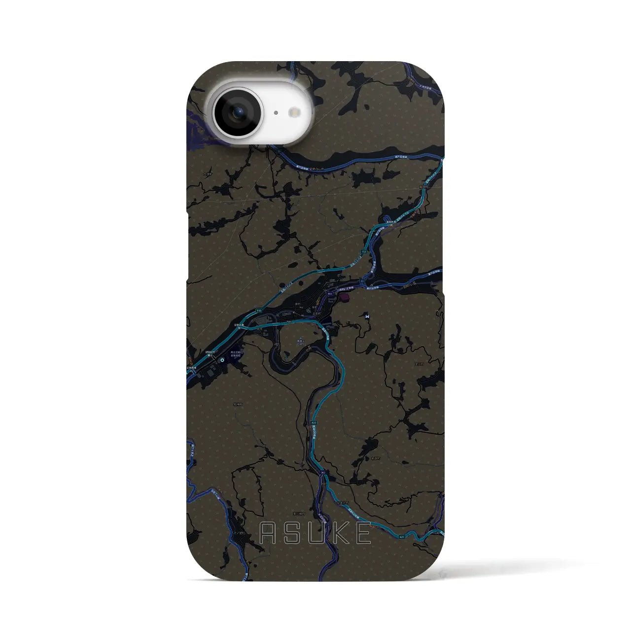 【足助(愛知県)】地図柄iPhoneケース(バックカバータイプ)