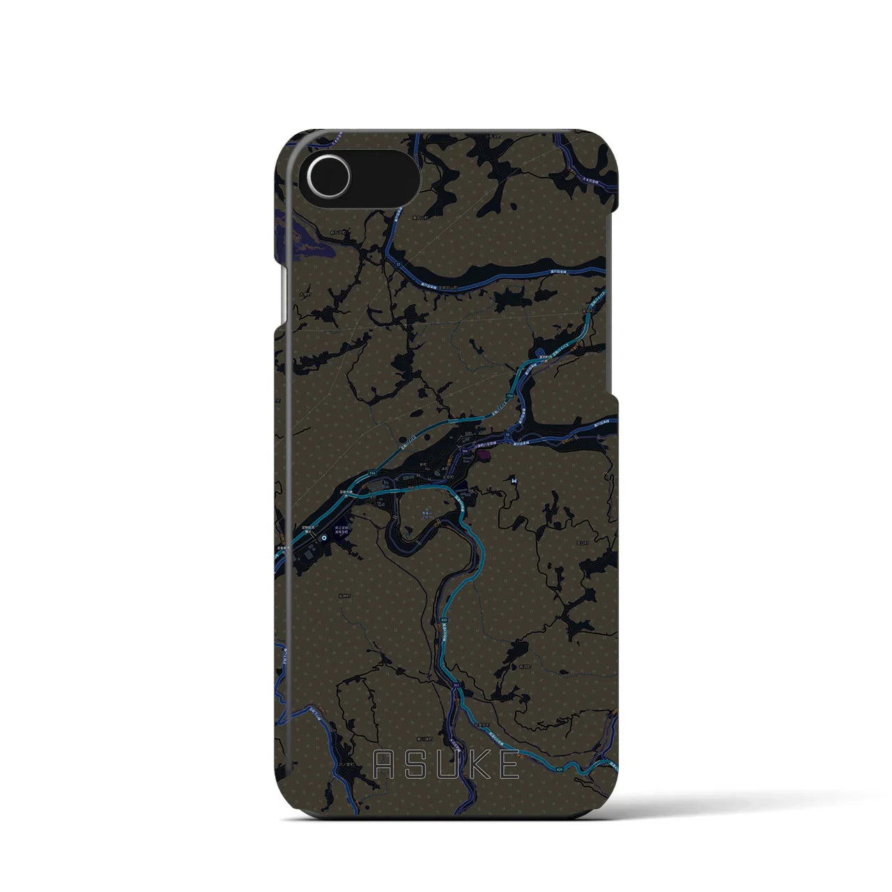 【足助(愛知県)】地図柄iPhoneケース(バックカバータイプ)