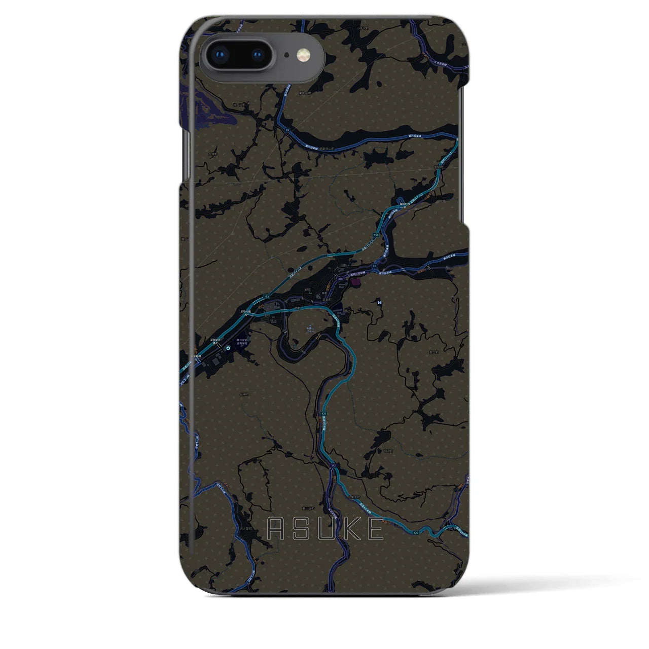 【足助(愛知県)】地図柄iPhoneケース(バックカバータイプ)