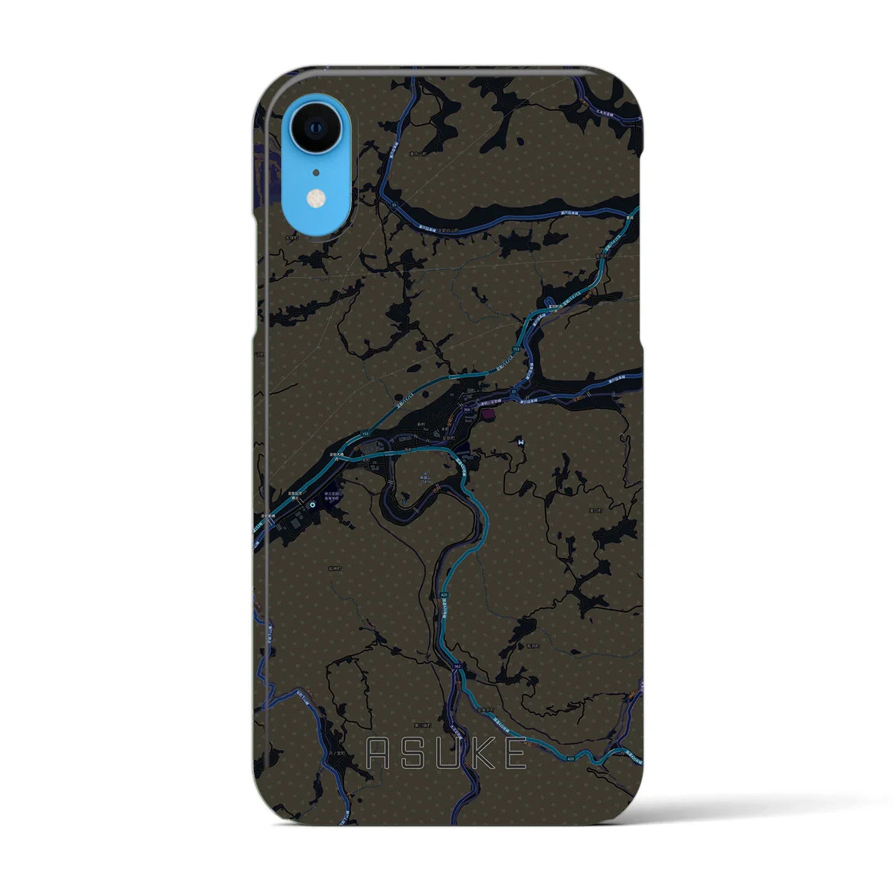 【足助(愛知県)】地図柄iPhoneケース(バックカバータイプ)
