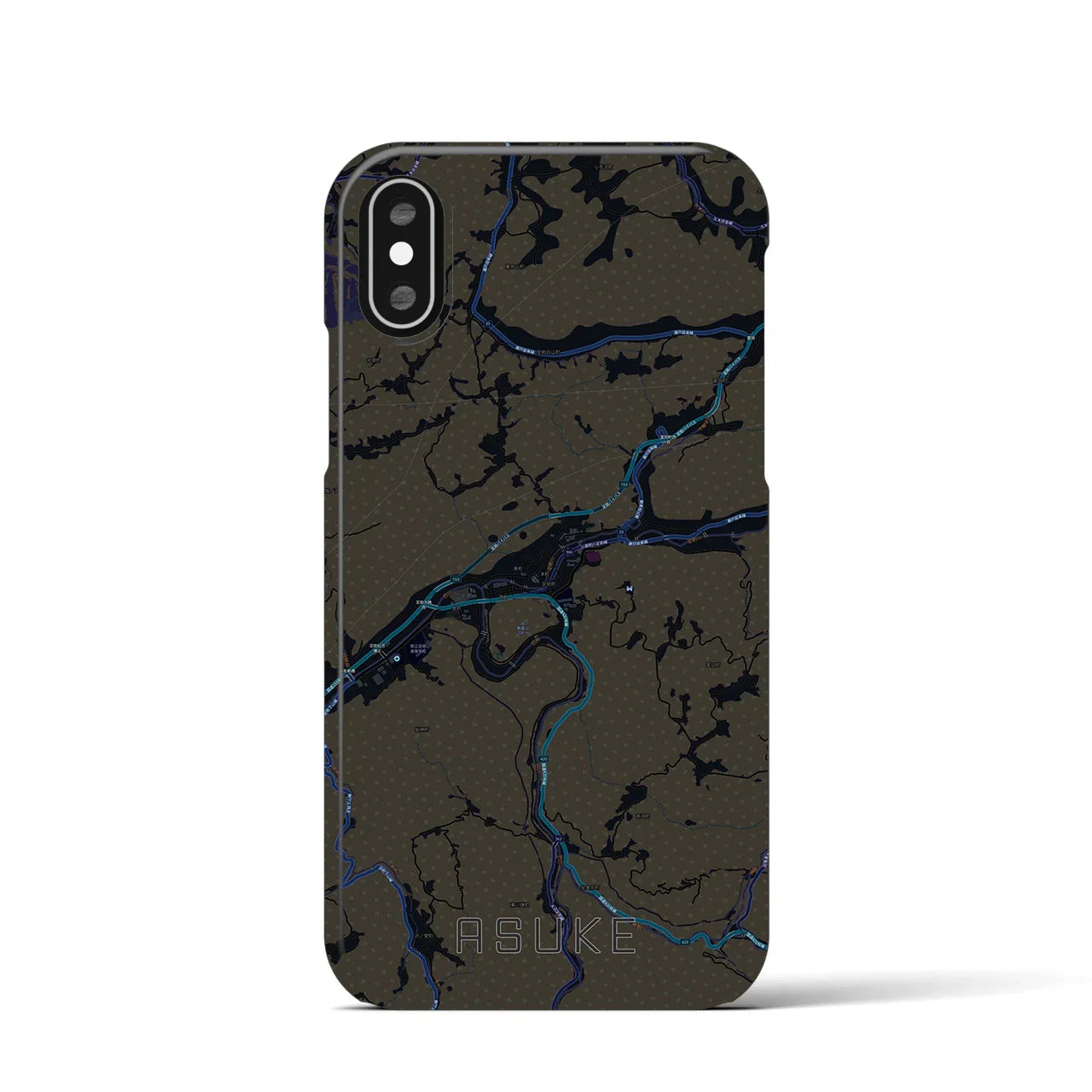 【足助(愛知県)】地図柄iPhoneケース(バックカバータイプ)