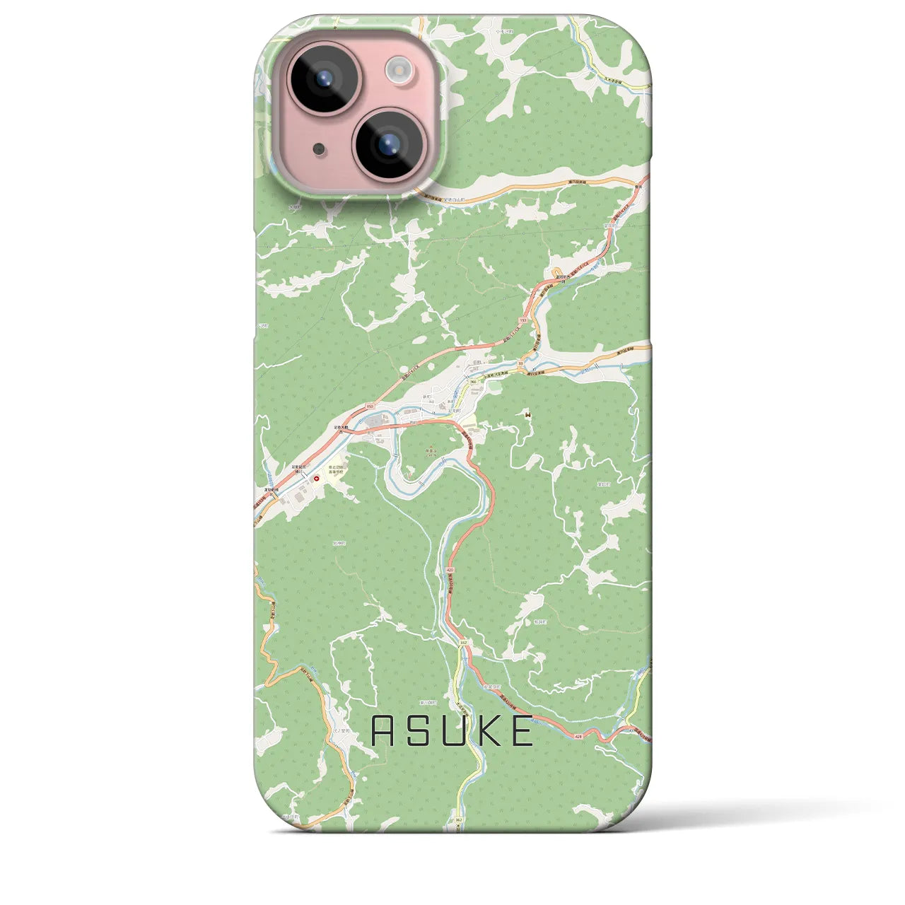 【足助(愛知県)】地図柄iPhoneケース(バックカバータイプ)