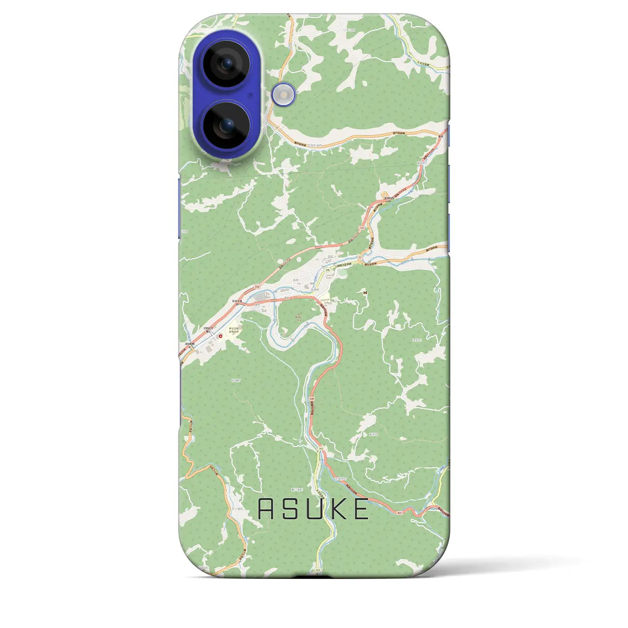 【足助(愛知県)】地図柄iPhoneケース(バックカバータイプ)ブラック・iPhone 16 Pro Max 用