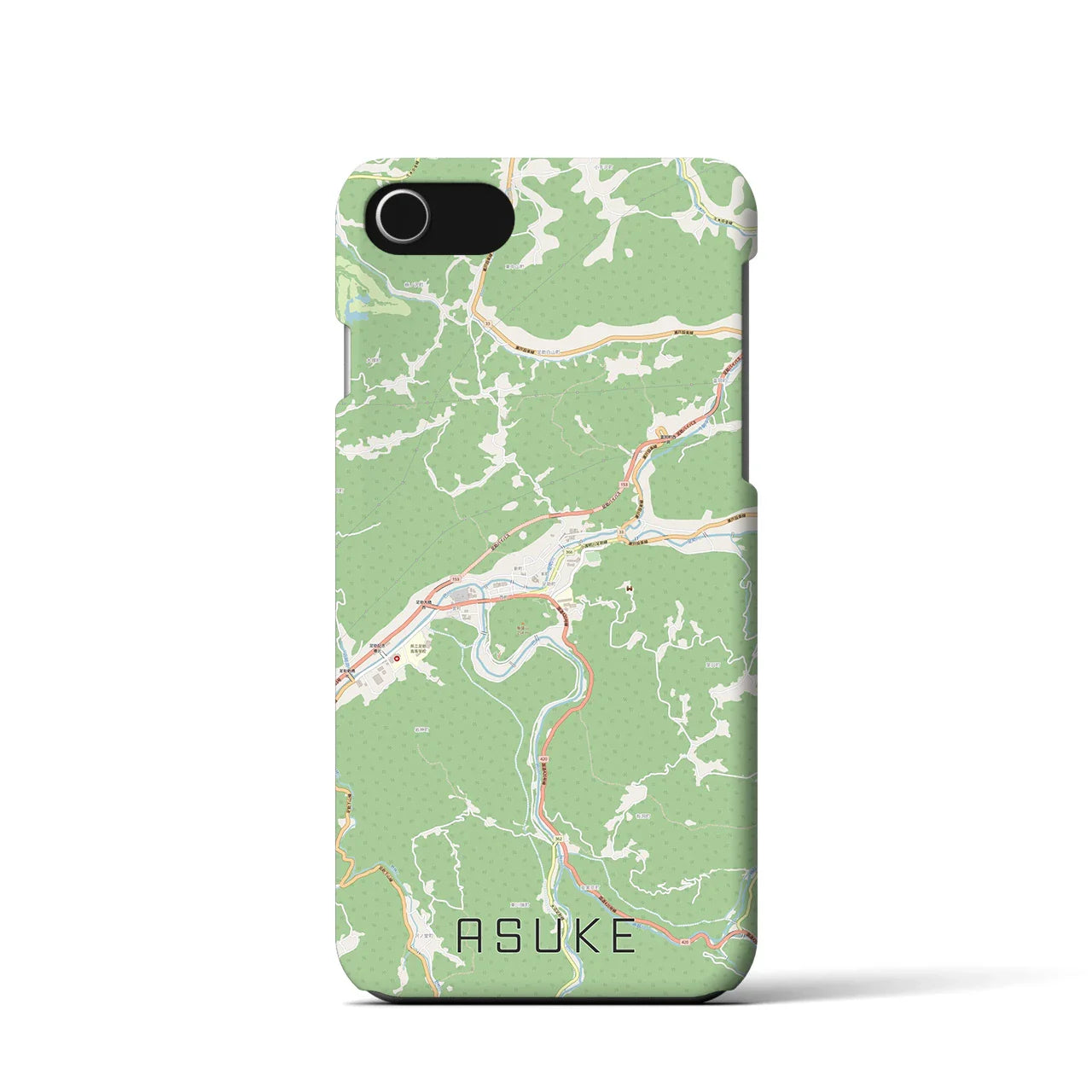 【足助(愛知県)】地図柄iPhoneケース(バックカバータイプ)