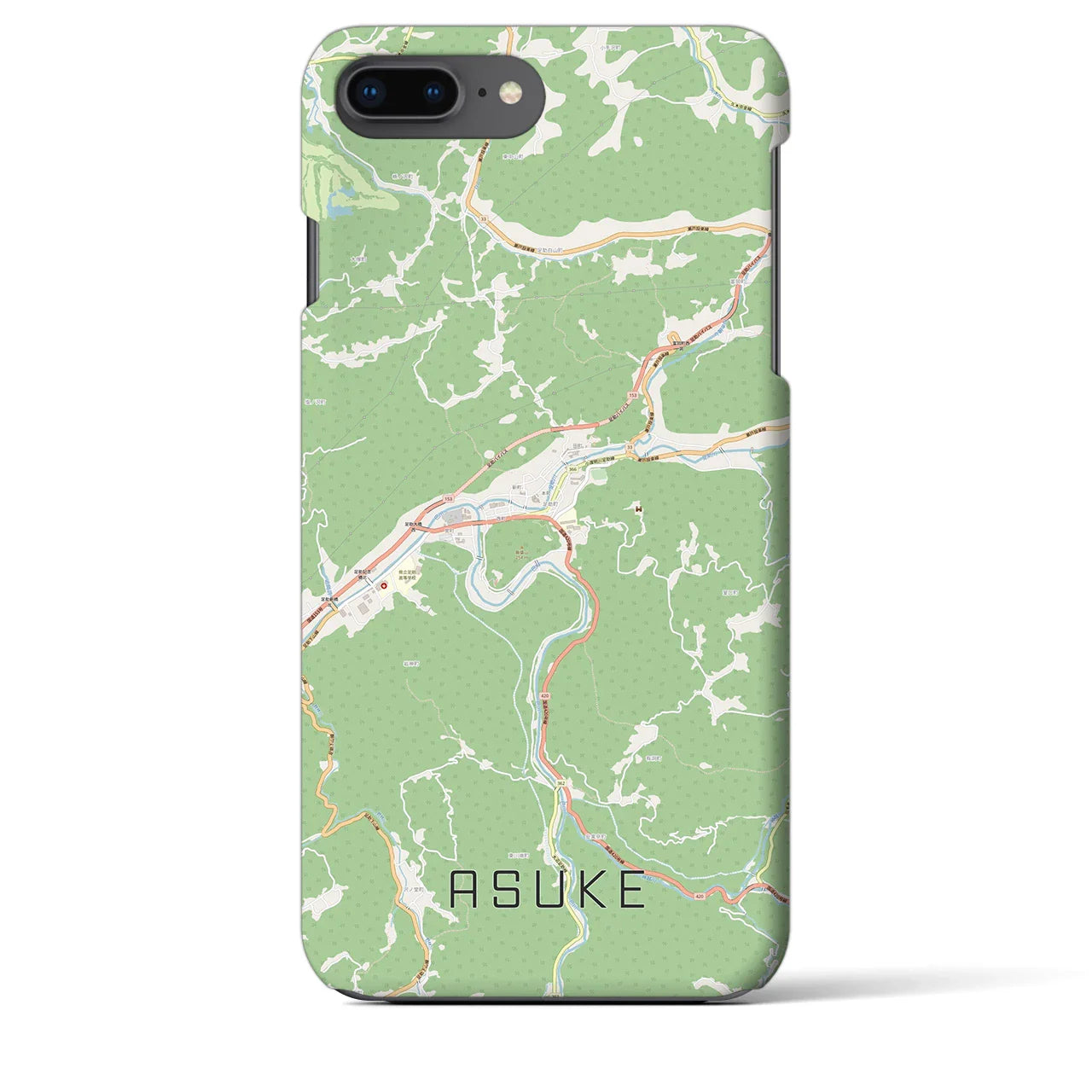 【足助(愛知県)】地図柄iPhoneケース(バックカバータイプ)