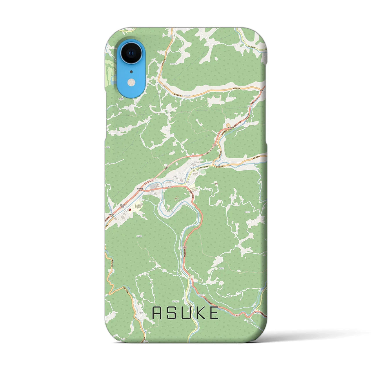 【足助(愛知県)】地図柄iPhoneケース(バックカバータイプ)