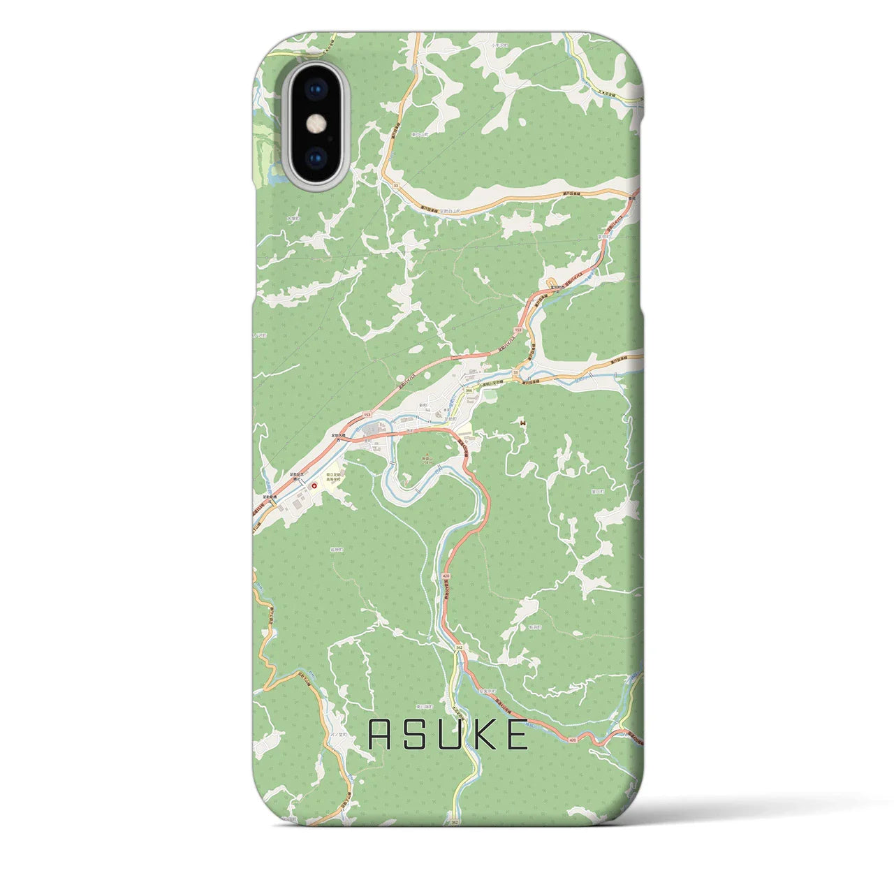 【足助(愛知県)】地図柄iPhoneケース(バックカバータイプ)
