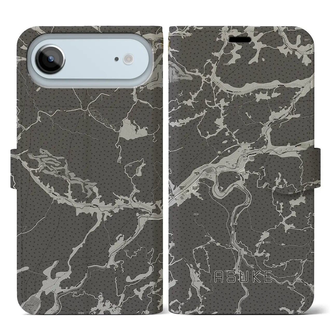 【足助(愛知県)】地図柄iPhoneケース(手帳タイプ)