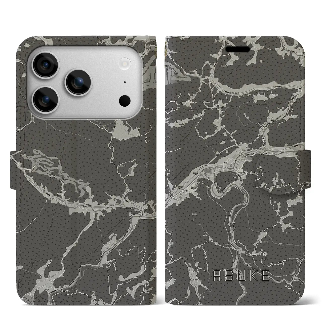 【足助(愛知県)】地図柄iPhoneケース(手帳タイプ)