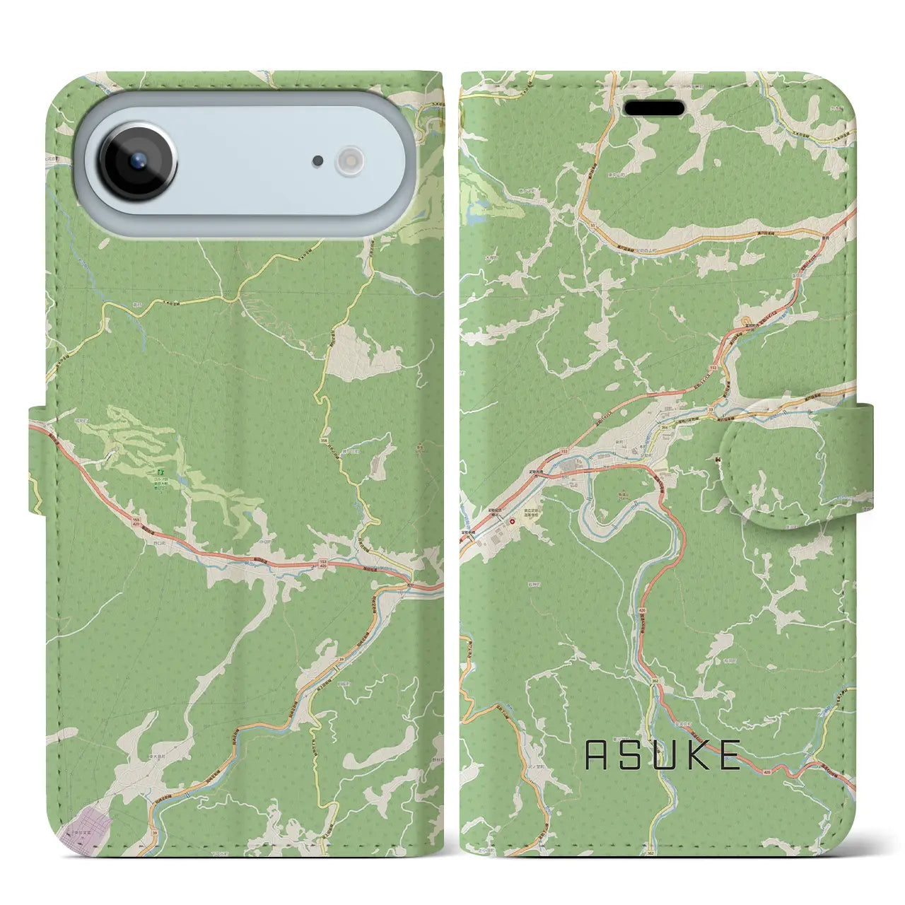 【足助(愛知県)】地図柄iPhoneケース(手帳タイプ)