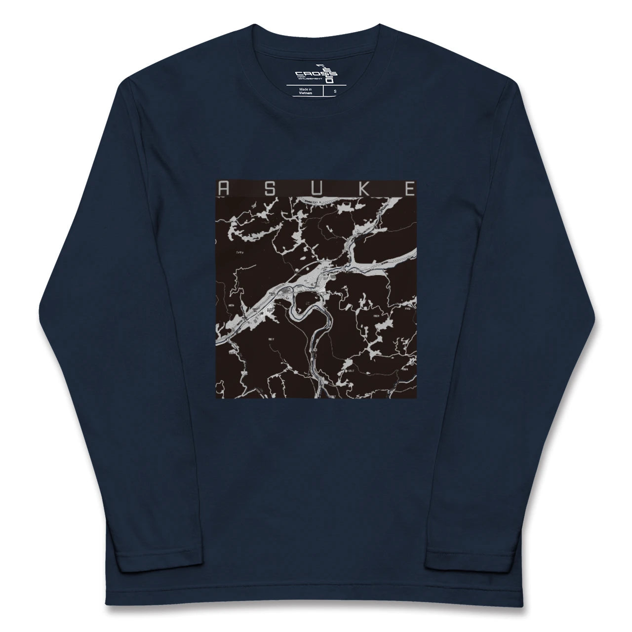 【足助(愛知県)】地図柄ロングスリーブTシャツ