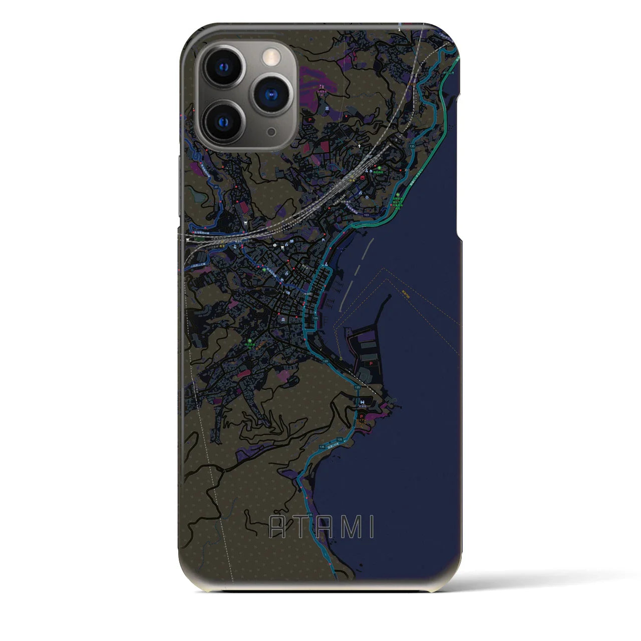 【熱海(静岡県)】地図柄iPhoneケース(バックカバータイプ)