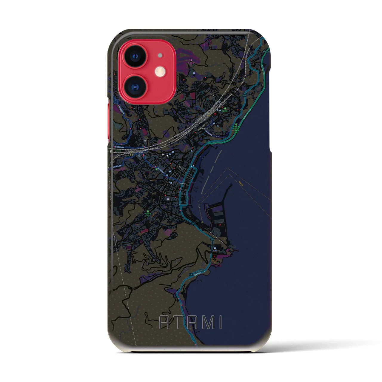 【熱海(静岡県)】地図柄iPhoneケース(バックカバータイプ)