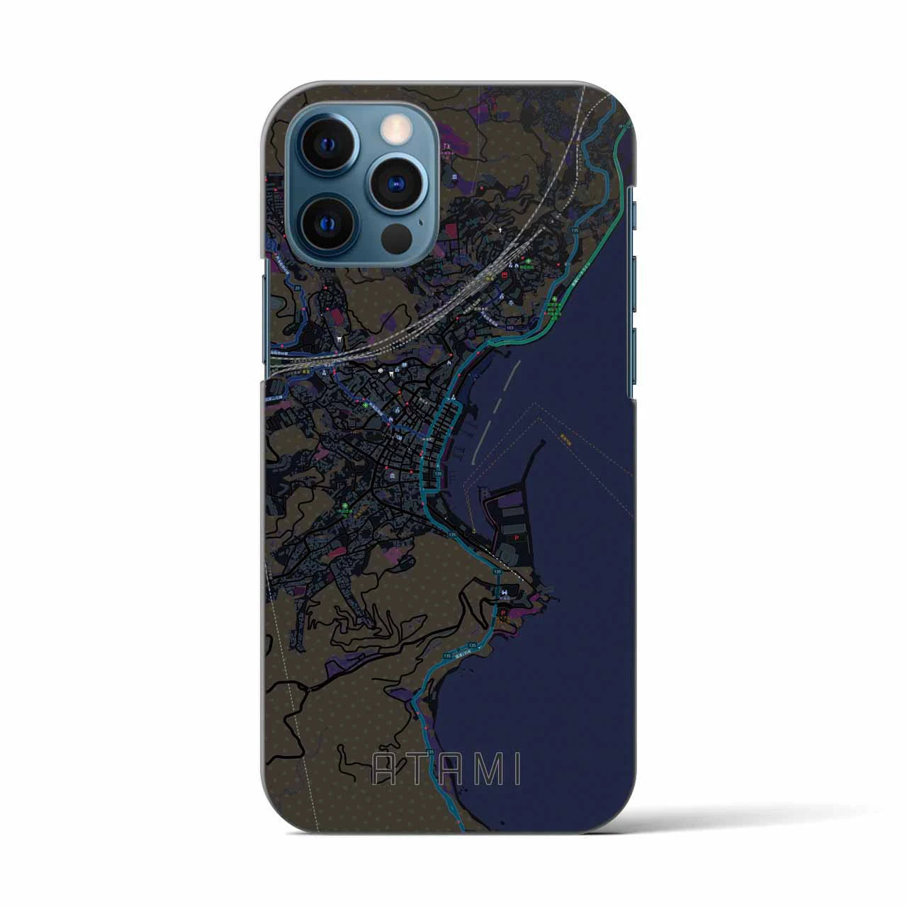 【熱海(静岡県)】地図柄iPhoneケース(バックカバータイプ)