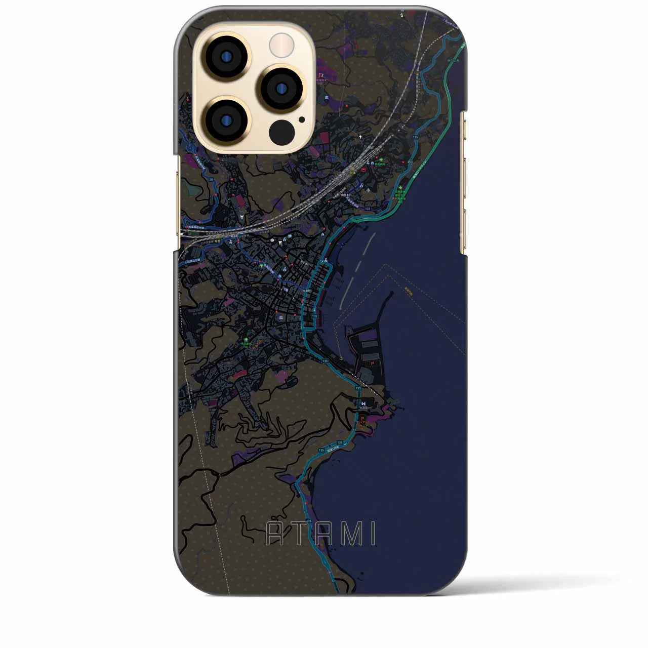 【熱海(静岡県)】地図柄iPhoneケース(バックカバータイプ)