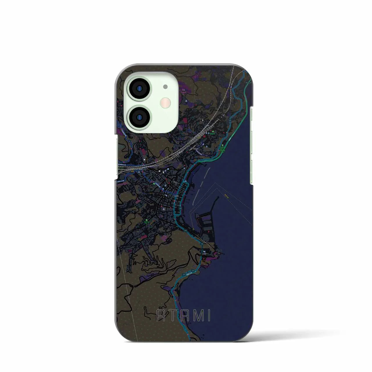 【熱海(静岡県)】地図柄iPhoneケース(バックカバータイプ)