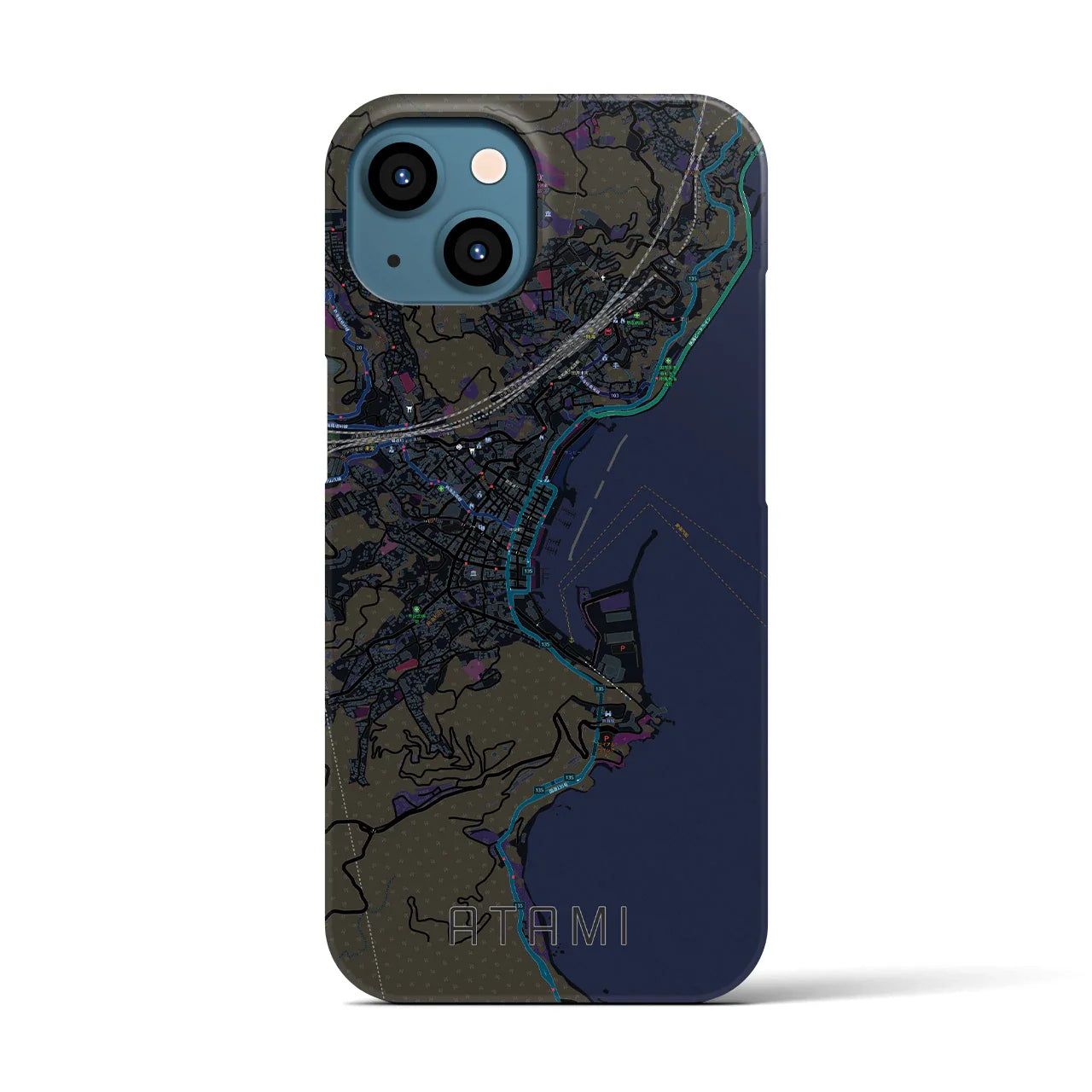 【熱海(静岡県)】地図柄iPhoneケース(バックカバータイプ)