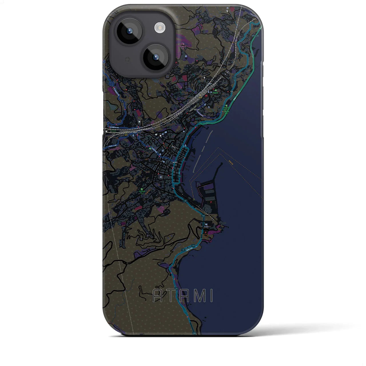 【熱海(静岡県)】地図柄iPhoneケース(バックカバータイプ)