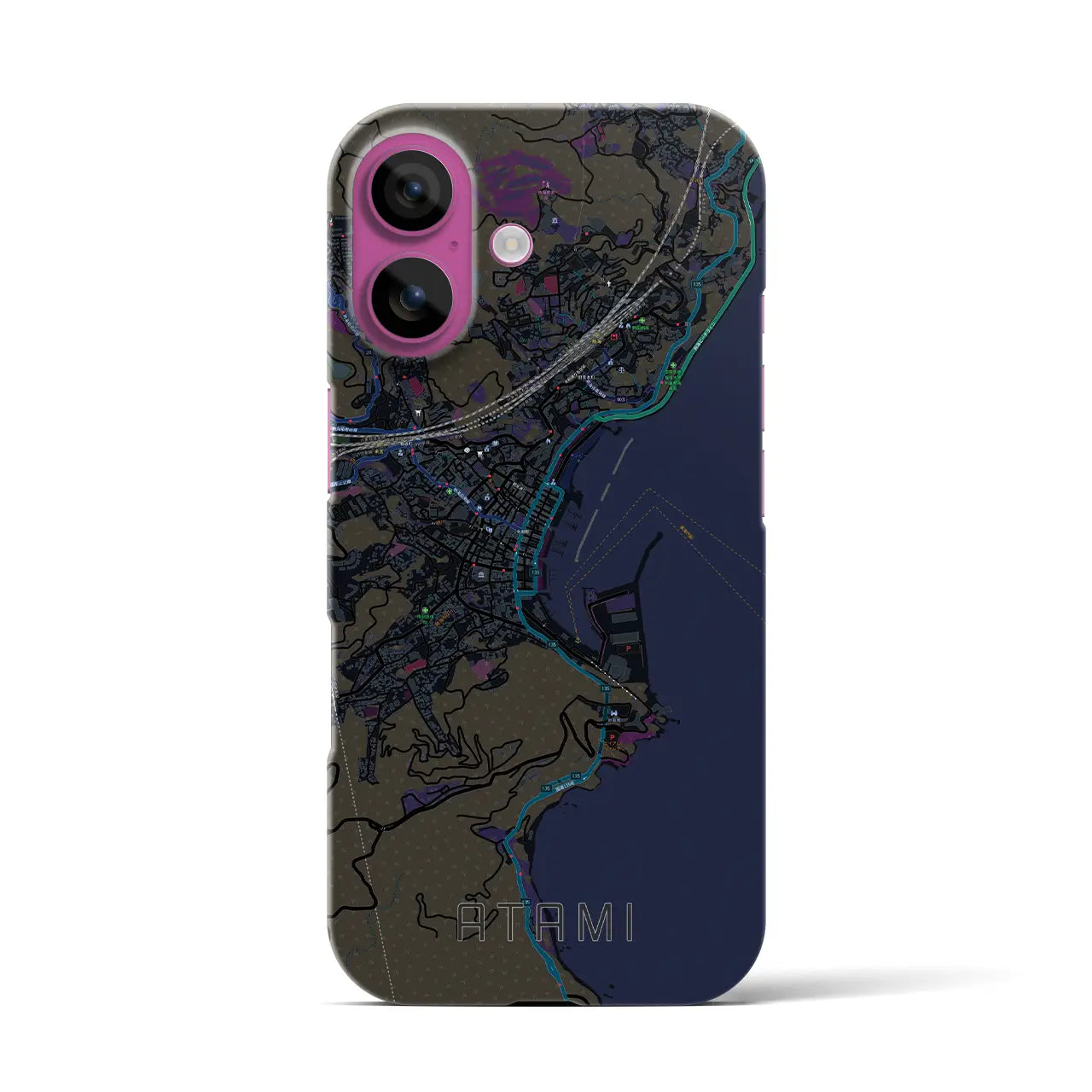 【熱海(静岡県)】地図柄iPhoneケース(バックカバータイプ)