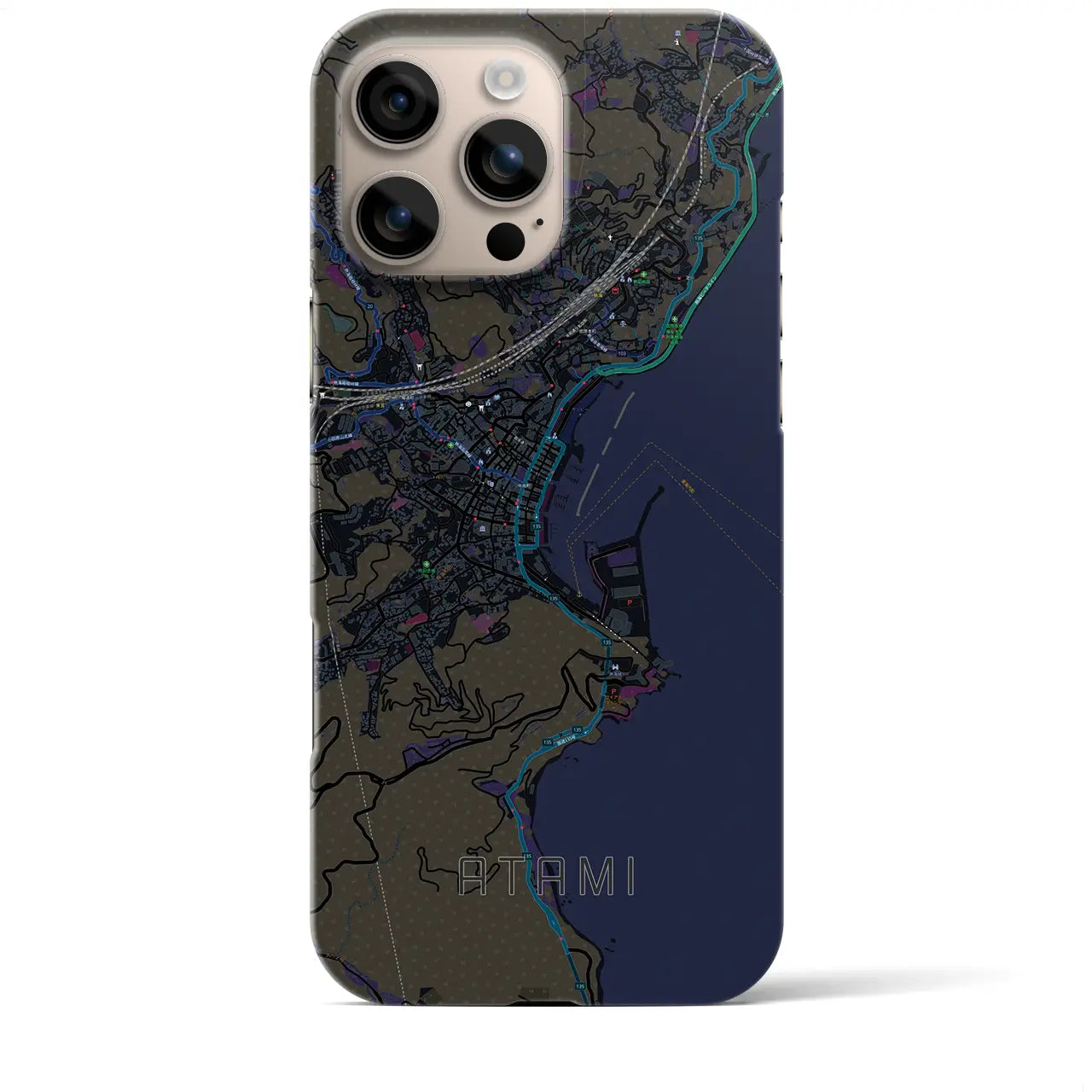 【熱海(静岡県)】地図柄iPhoneケース(バックカバータイプ)