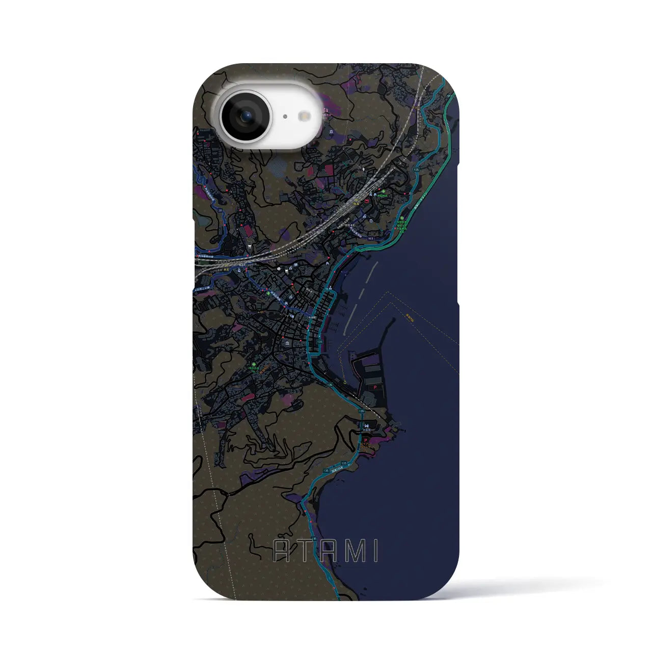 【熱海(静岡県)】地図柄iPhoneケース(バックカバータイプ)