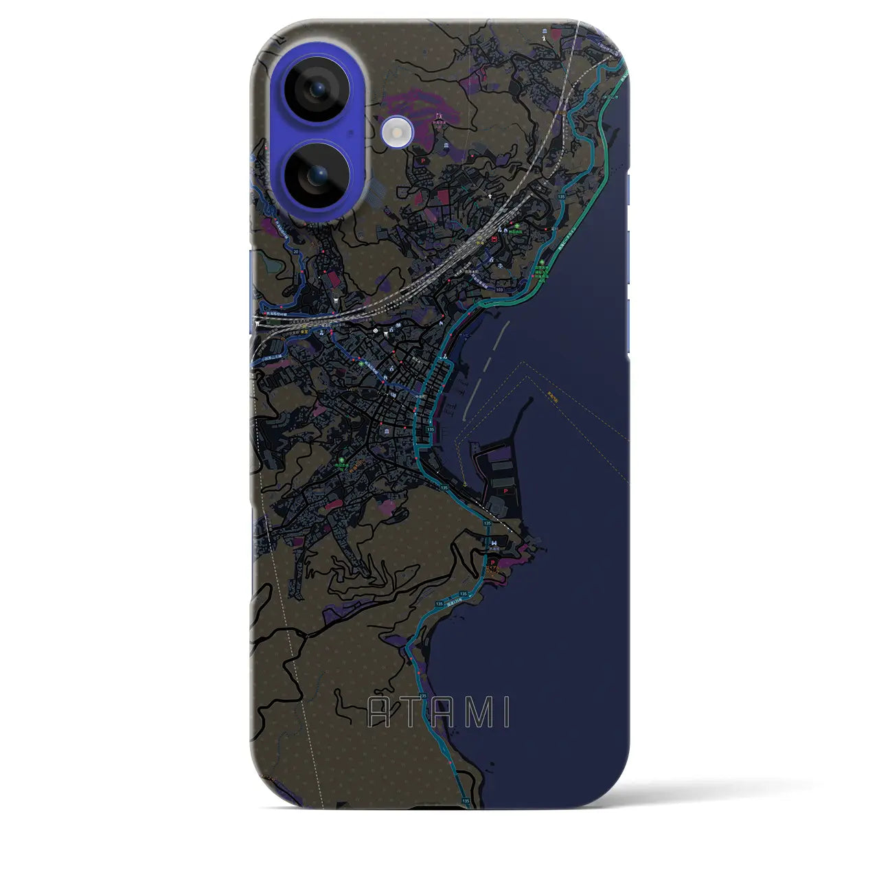 【熱海(静岡県)】地図柄iPhoneケース(バックカバータイプ)