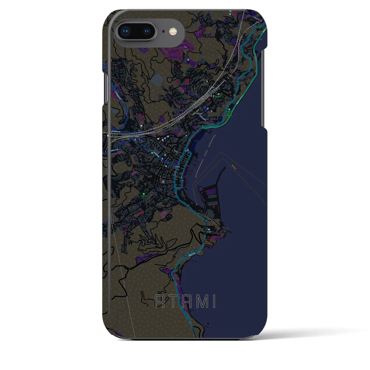 【熱海(静岡県)】地図柄iPhoneケース(バックカバータイプ)