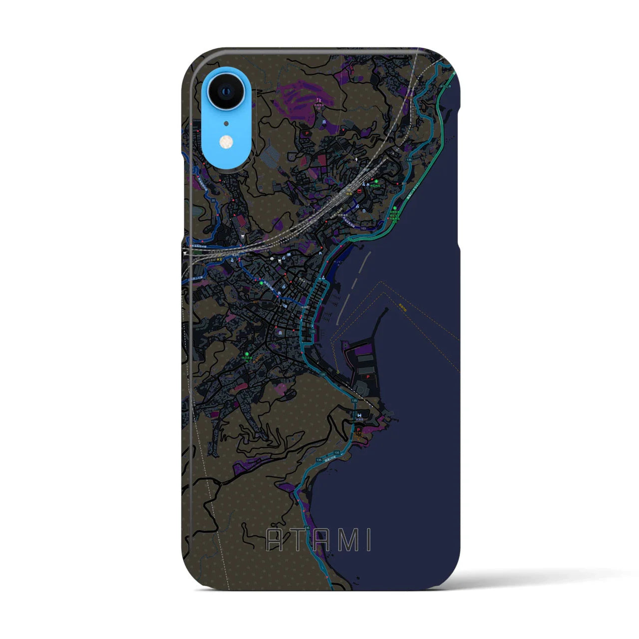 【熱海(静岡県)】地図柄iPhoneケース(バックカバータイプ)
