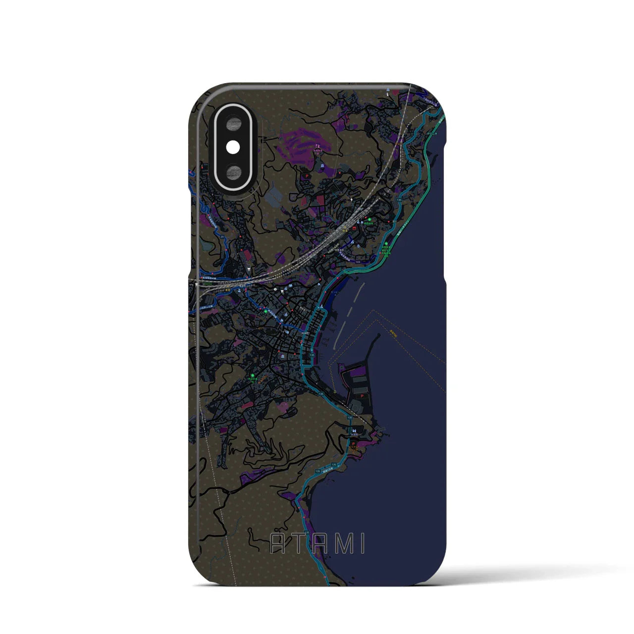 【熱海(静岡県)】地図柄iPhoneケース(バックカバータイプ)