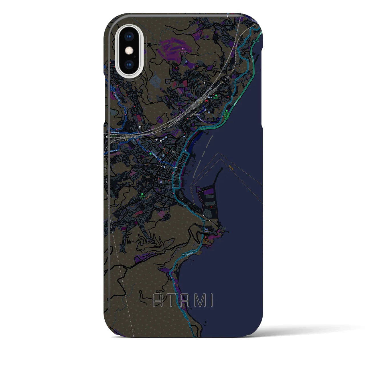 【熱海(静岡県)】地図柄iPhoneケース(バックカバータイプ)