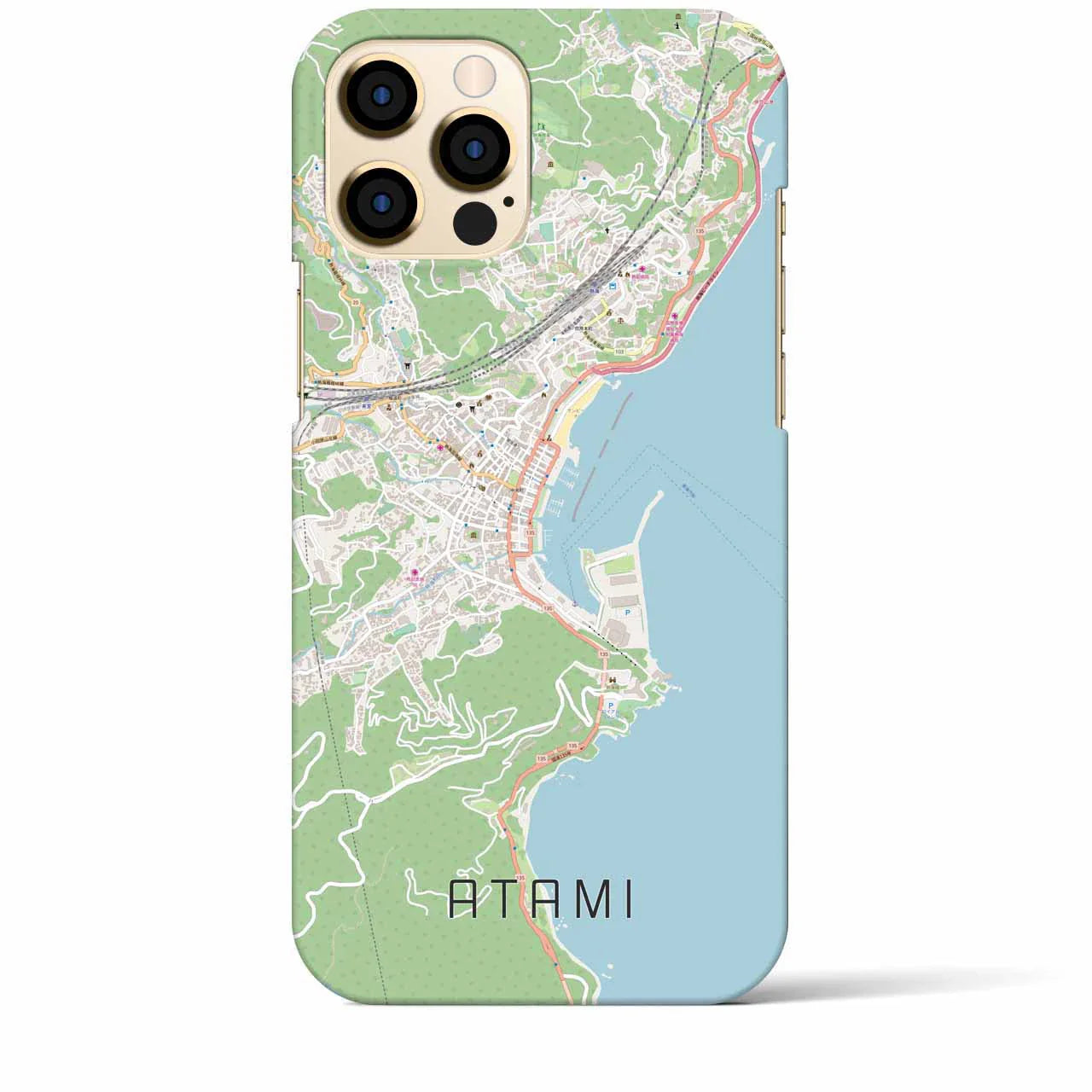 【熱海(静岡県)】地図柄iPhoneケース(バックカバータイプ)