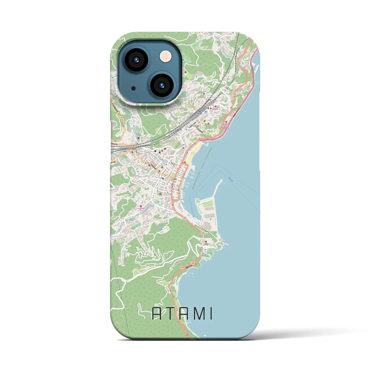 【熱海(静岡県)】地図柄iPhoneケース(バックカバータイプ)