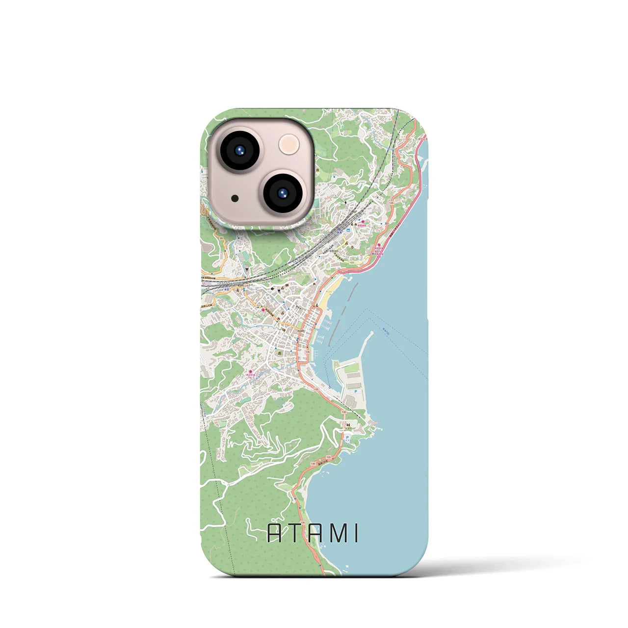 【熱海(静岡県)】地図柄iPhoneケース(バックカバータイプ)