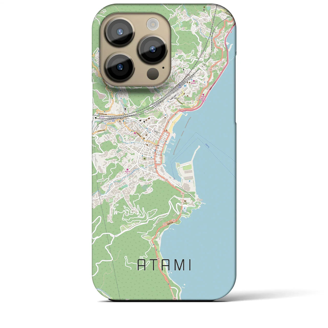 【熱海(静岡県)】地図柄iPhoneケース(バックカバータイプ)