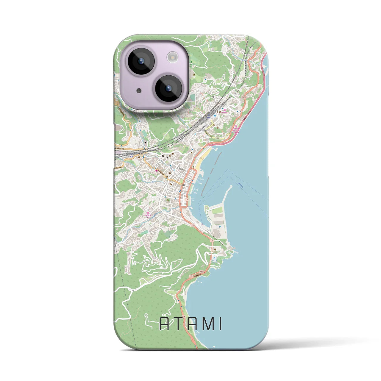 【熱海(静岡県)】地図柄iPhoneケース(バックカバータイプ)
