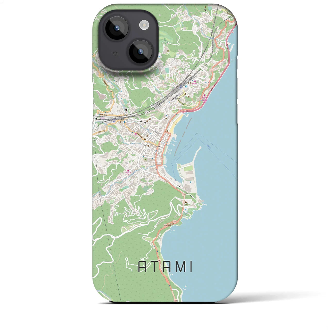 【熱海(静岡県)】地図柄iPhoneケース(バックカバータイプ)