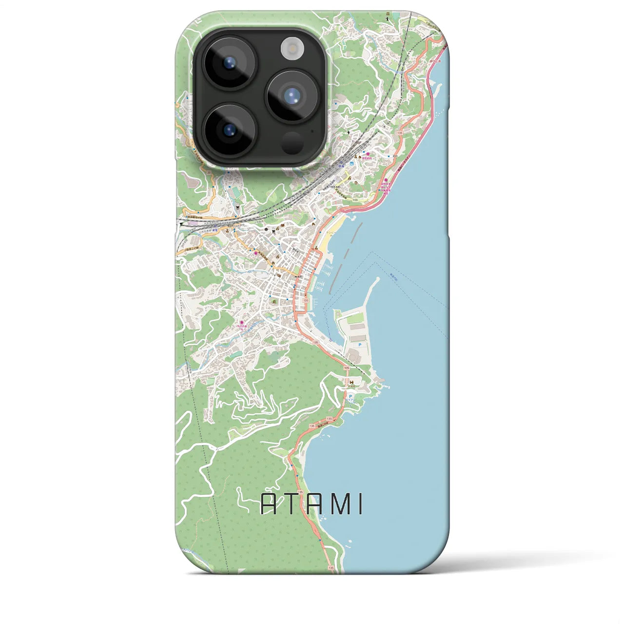 【熱海(静岡県)】地図柄iPhoneケース(バックカバータイプ)