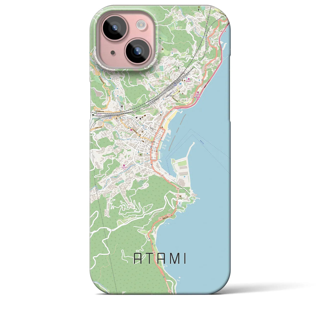 【熱海(静岡県)】地図柄iPhoneケース(バックカバータイプ)